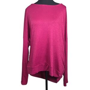 Shambhala Women's Crew Neck Sweater With Open Back In Fucshia Size XL  Oversized
